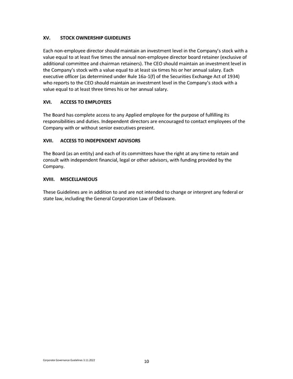 Corporate Governance Guidelines Core - Page 10